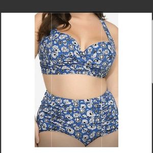 Retro Skull Print Bikini 14/16